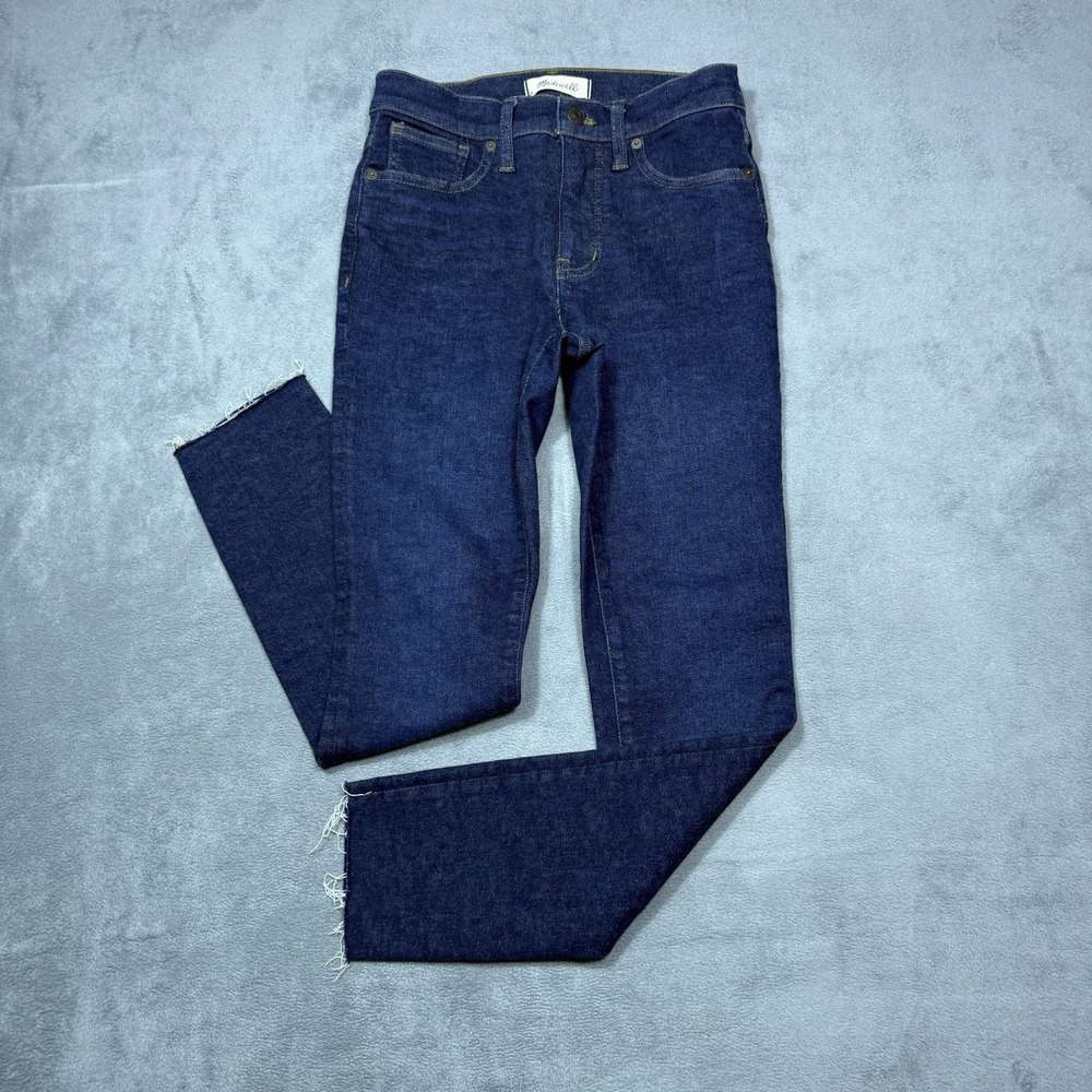 Madewell Jeans Womens 25x27 Rinse 9" Midrise Skinny Ankle Fray Boho USA Denim